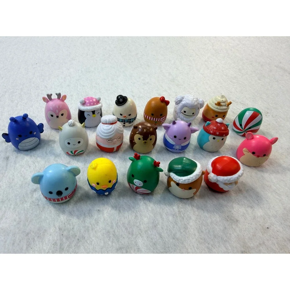 Squishmallows Micromallows Christmas Holiday 19pc Mini Figure Set Santa Snowman